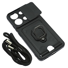 Чехол накладка VERSATILE 3 в 1 для XIAOMI Redmi Note 13, цвет черный