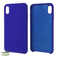 Чехол накладка Silicon Case для APPLE iPhone XS MAX, силикон, бархат, цвет синее море