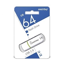 Флешка USB 2.0 64GB SMARTBUY Crown, цвет белый