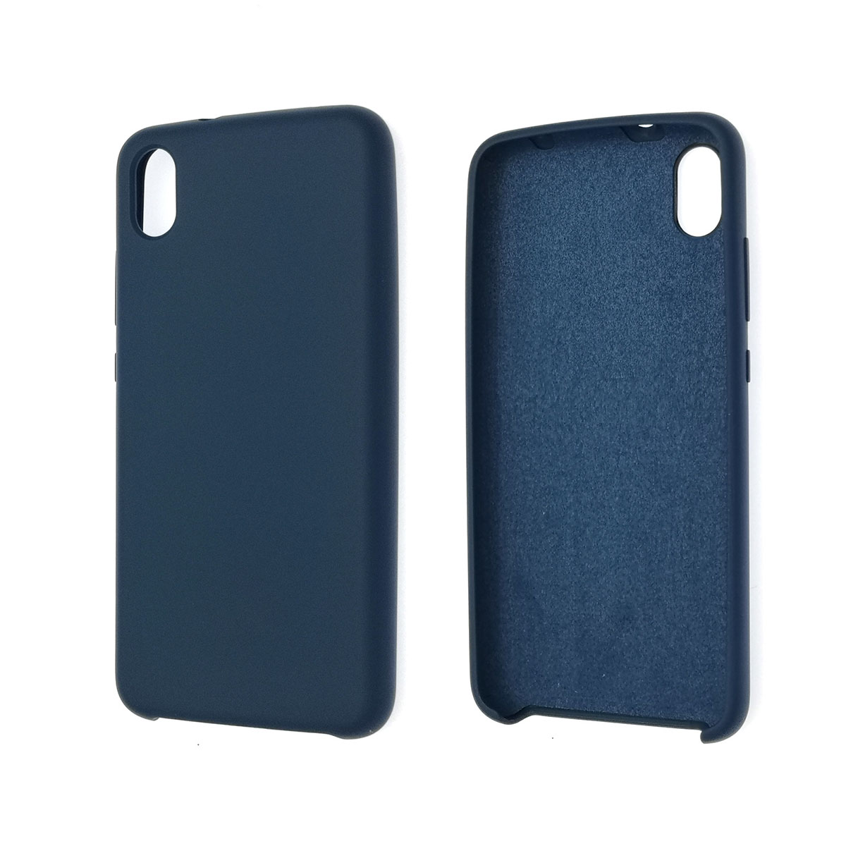 Чехол накладка Silicon Cover для XIAOMI Redmi 7A, силикон, бархат, цвет темно синий.
