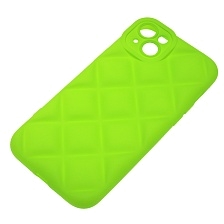 Чехол накладка для APPLE iPhone 14 Plus (6.7"), силикон, 3D ромб, цвет ярко зеленый