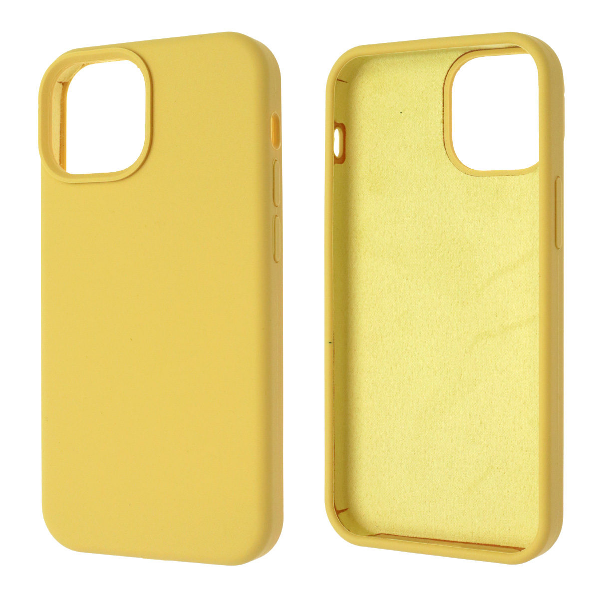 Чехол накладка Silicon Case для APPLE iPhone 13 mini (5.4), силикон, бархат, цвет желтый