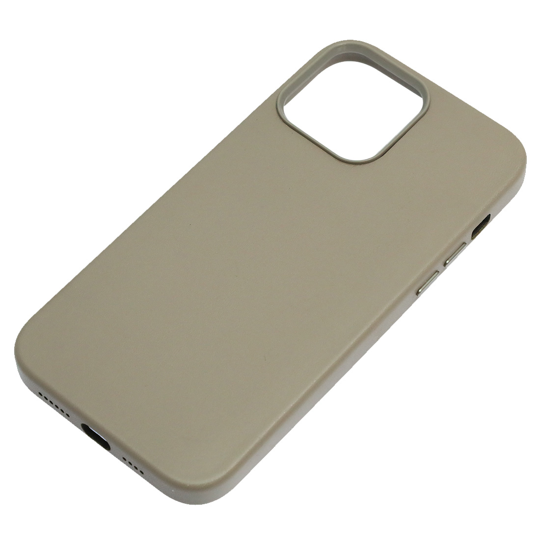 Чехол накладка Leather Case для APPLE iPhone 13 Pro Max, силикон, бархат, экокожа, цвет светло серый