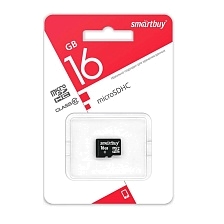 Карта памяти MicroSDHC 16GB SMARTBUY Class 10, без адаптера, цвет черный