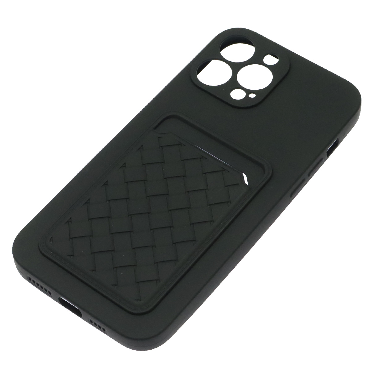 Чехол накладка CARD CASE для APPLE iPhone 13 Pro Max (6.7"), силикон, отдел для карт, цвет черный Чехол накладка CARD CASE для APPLE iPhone 13 Pro Max (6.7"), силикон, отдел для карт, цвет черный