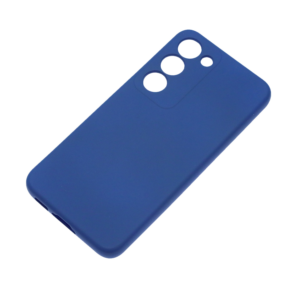 Чехол накладка Silicon Cover для SAMSUNG Galaxy S23, защита камеры, силикон, бархат, цвет синий