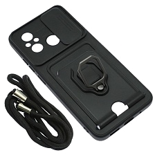 Чехол накладка MULTI FUNCTION 4 в 1 для XIAOMI Redmi 12C, XIAOMI POCO C55, цвет черный