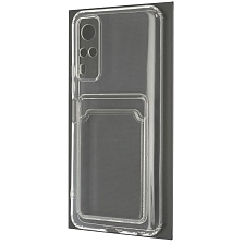 Чехол накладка CARD CASE для VIVO Y31, Y53s 4G, силикон, отдел для карт, цвет прозрачный