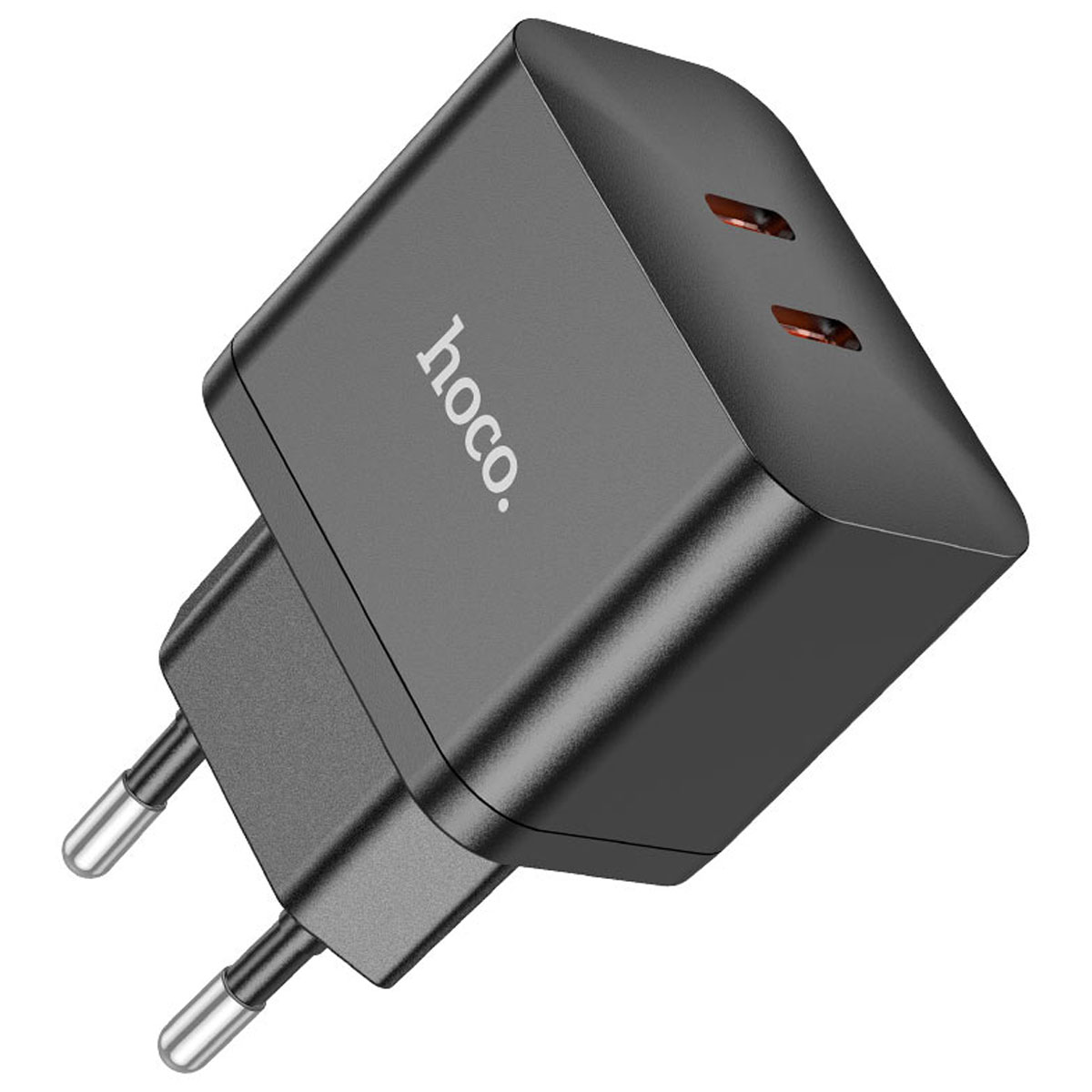 СЗУ (Сетевое зарядное устройство) HOCO N29 Triumph, 35W, 2 USB Type C, цвет черный