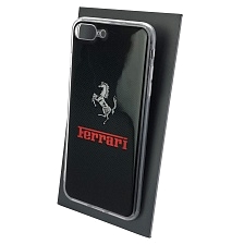 Чехол накладка для APPLE iPhone 7 Plus, iPhone 8 Plus, силикон, глянцевый, рисунок Знак Ferrari