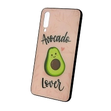 Чехол накладка для SAMSUNG Galaxy A50 (SM-A505), силикон, стекло, рисунок AVOCADO Lover.