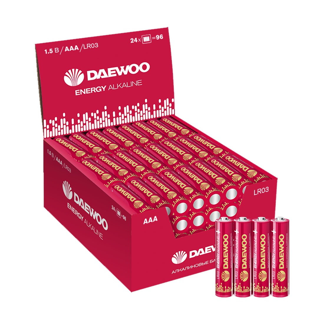 Батарейка DAEWOO ENERGY LR03 AAA Shrink 4 Alkaline 1.5V