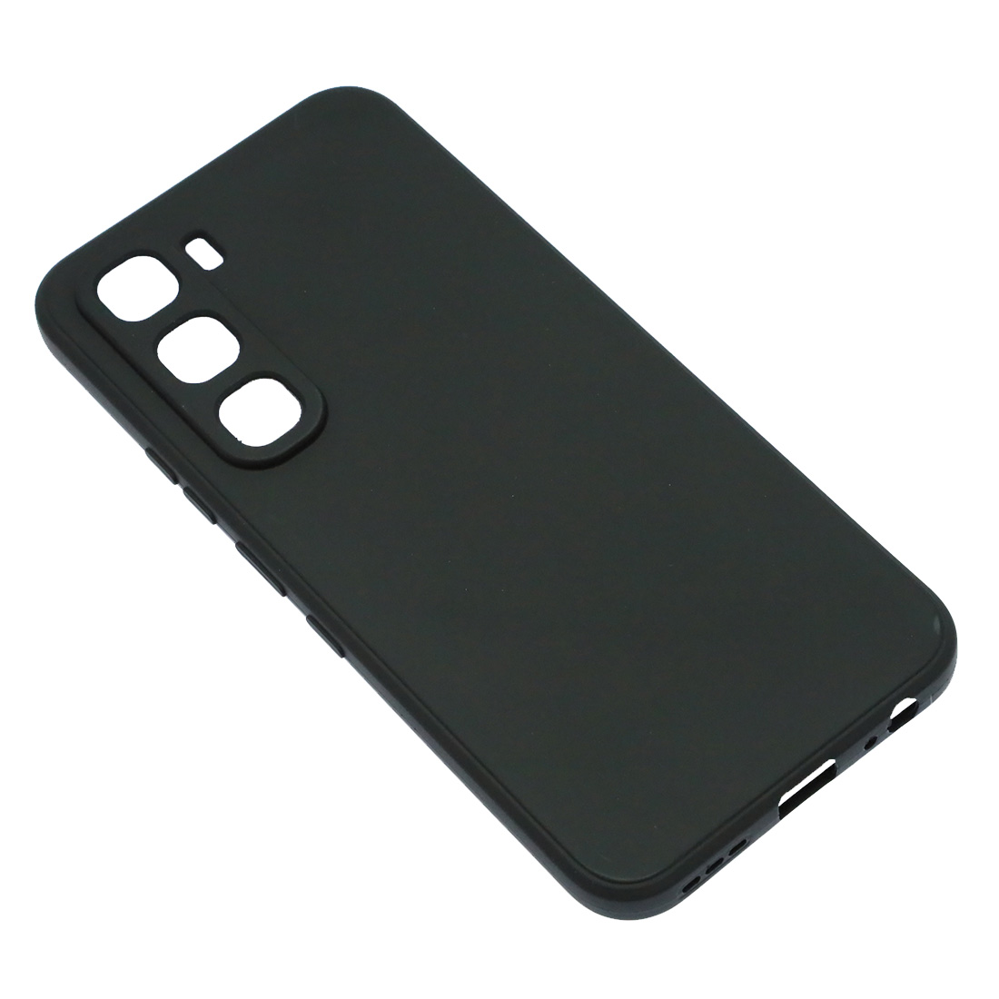 Чехол накладка для INFINIX Hot 60 Pro, защита камеры, силикон, бархат, цвет черный