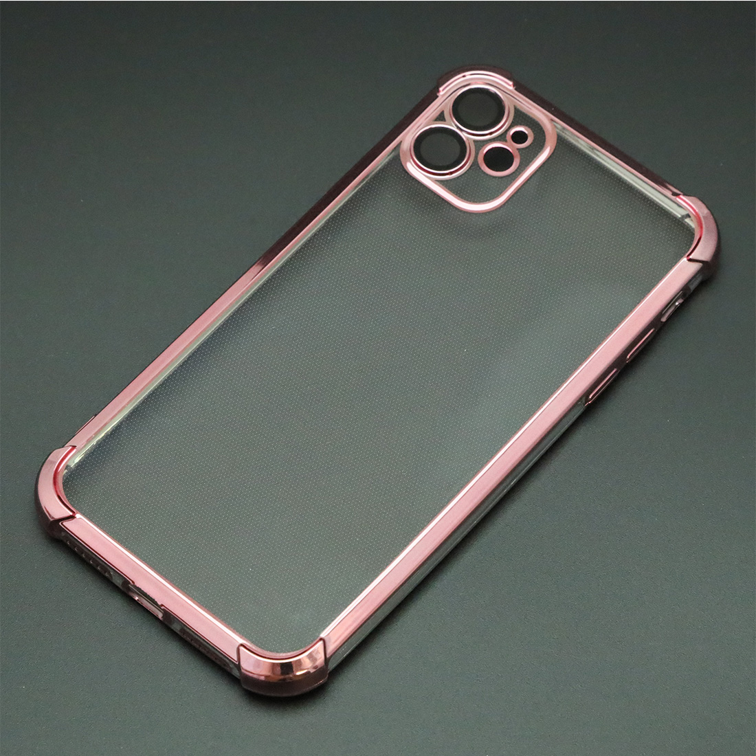 Чехол накладка для APPLE iPhone 11, силикон, защита камеры, цвет окантовки розовый