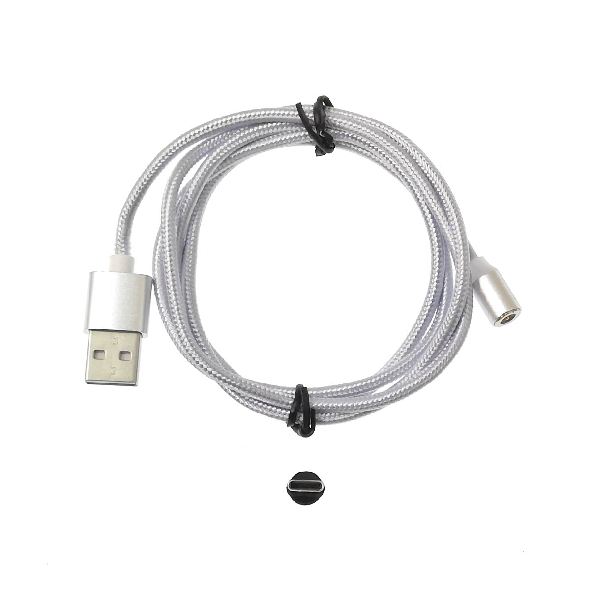 Магнитный зарядный кабель FLOVEME USB Type C, 2A, длина 1 метр, цвет серебристый
