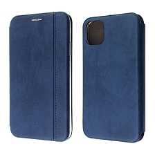 Чехол книжка VINTAGE LiNE для APPLE iPhone 11, экокожа, цвет темно синий.