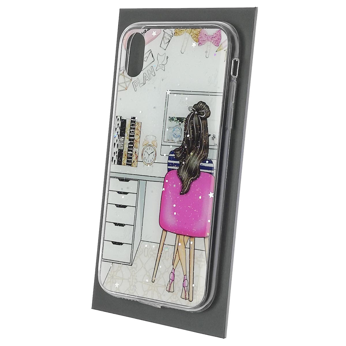 Чехол накладка Vinil для APPLE iPhone XR, силикон, блестки, глянцевый, рисунок Notes