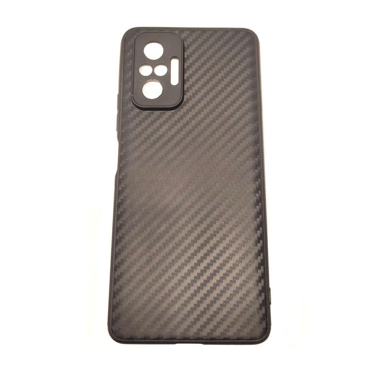 Чехол накладка для XIAOMI Redmi Note 10 Pro, силикон, карбон, цвет черный