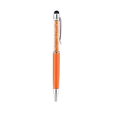 Ручка стилус для телефонов и планшетов, со стразами, цвет оранжевый