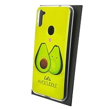 Чехол накладка Vinil для SAMSUNG Galaxy A11 (SM-A115), Galaxy M11 (M115), силикон, рисунок Avocuddle lets, цвет желтый