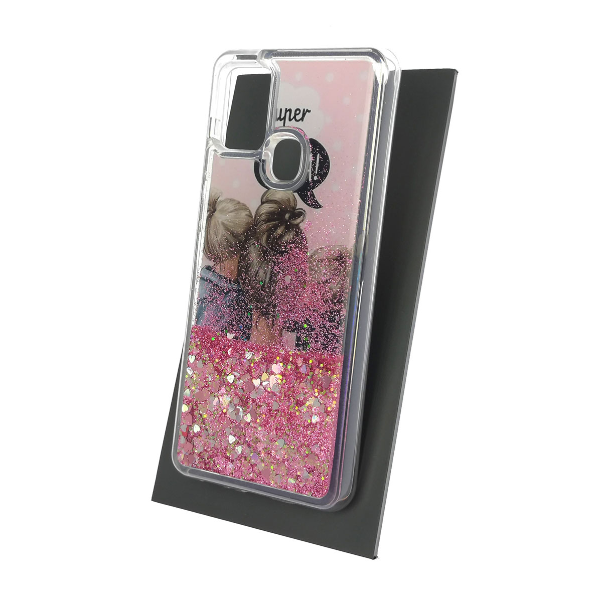 Чехол накладка TransFusion для SAMSUNG Galaxy A21S (SM-A217), силикон, переливашка, рисунок super MOM girl MOM.