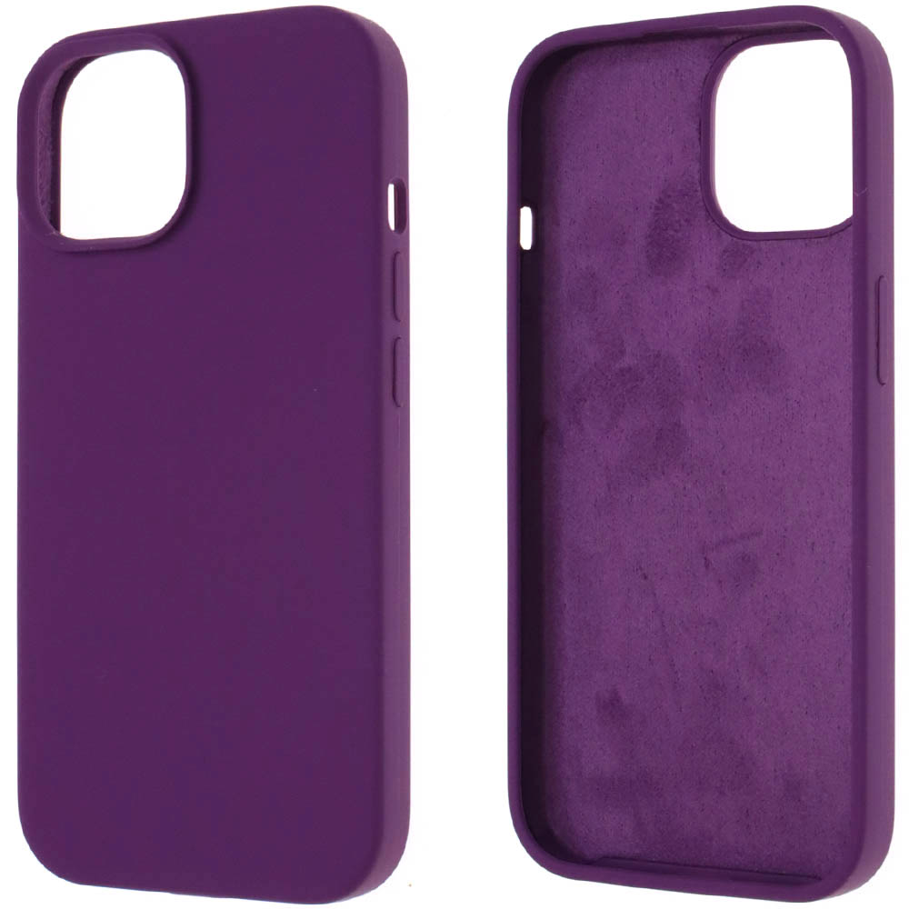 Чехол накладка Silicon Case для APPLE iPhone 15 (6.1"), силикон, бархат, цвет фиолетовый