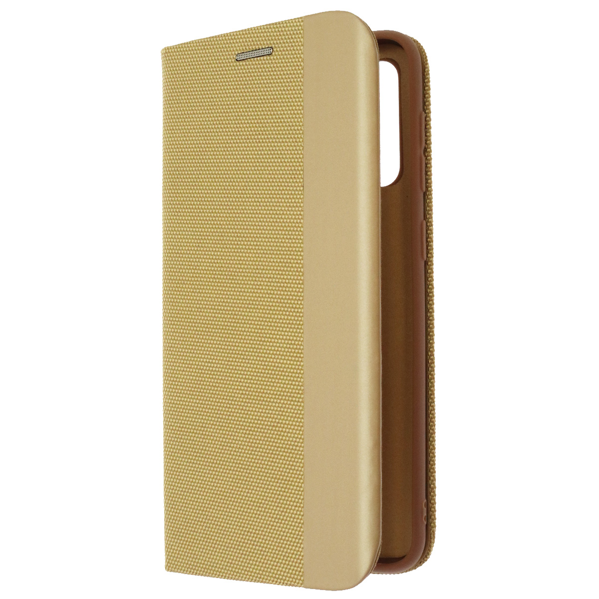 Чехол книжка MESH для SAMSUNG Galaxy A30s (SM-A307), A50s (SM-A507), текстиль, силикон, бархат, визитница, цвет золотистый