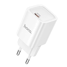 СЗУ (Сетевое зарядное устройство) HOCO C148A Charm, 30W, 1 USB Type C, PD30W, PD3.0, QC3.0, цвет белый