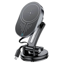 Автомобильный магнитный держатель YESIDO C313 для смартфона, на приборную панель, беспроводная зарядка, 15W, цвет черный Автомобильный магнитный держатель YESIDO C313 для смартфона, на приборную панель, беспроводная зарядка, 15W, цвет черный