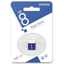 Флешка USB 2.0 8GB SMARTBUY Lara, цвет синий