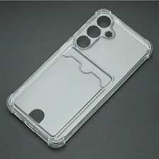Чехол накладка CARD CASE для SAMSUNG Galaxy S24, силикон, отдел для карт, защита камеры, цвет прозрачный Чехол накладка CARD CASE для SAMSUNG Galaxy S24, силикон, отдел для карт, защита камеры, цвет прозрачный
