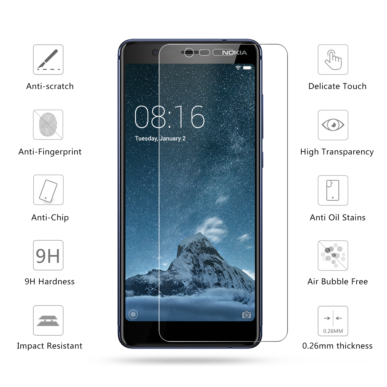 Защитное стекло Lito (премиум/0.33mm) для NOKIA 5.1 (TA-1075), прозрачное. Защитное стекло Lito (премиум/0.33mm) для NOKIA 5.1 (TA-1075), прозрачное.
