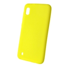 Чехол накладка Silicon Cover для SAMSUNG Galaxy A10 (SM-A105), силикон, бархат, цвет ярко желтый