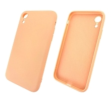 Чехол накладка для APPLE iPhone XR, силикон, цвет персиковый.