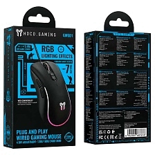 Мышь игровая HOCO GM601 Grandeza проводная, оптическая, 3600 DPI, RGB подсветка, цвет черный
