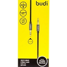 Кабель AUX BUDI DC12712B, длина 1.2 метра, цвет черный