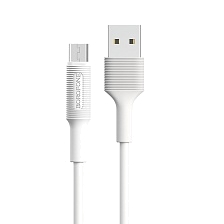 Кабель BOROFONE BX1 EzSync Micro USB, 2A, длина 1 метр, силикон, цвет белый