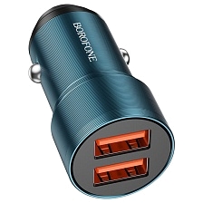 АЗУ (Автомобильное зарядное устройство) BOROFONE BZ19 Wisdom, 12W, 2.4A, 2 USB, цвет сапфирово синий