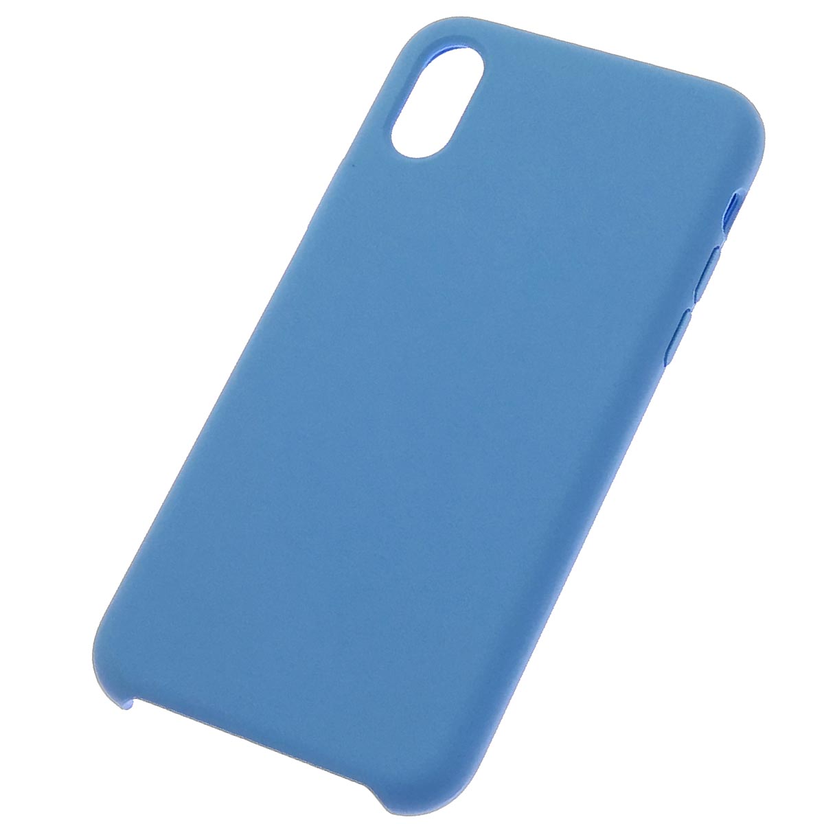 Чехол накладка Silicon Case для APPLE iPhone X, iPhone XS, силикон, бархат, цвет синий