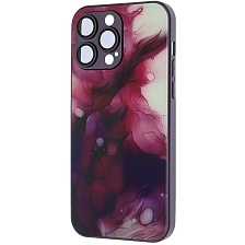 Чехол накладка AG Glass case для APPLE iPhone 14 Pro Max (6.7"), силикон, стекло, защита камеры, цвет фиолетовый