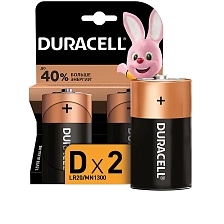 Батарейка DURACELL LR20 BL2, для газовых колонок, фонарей