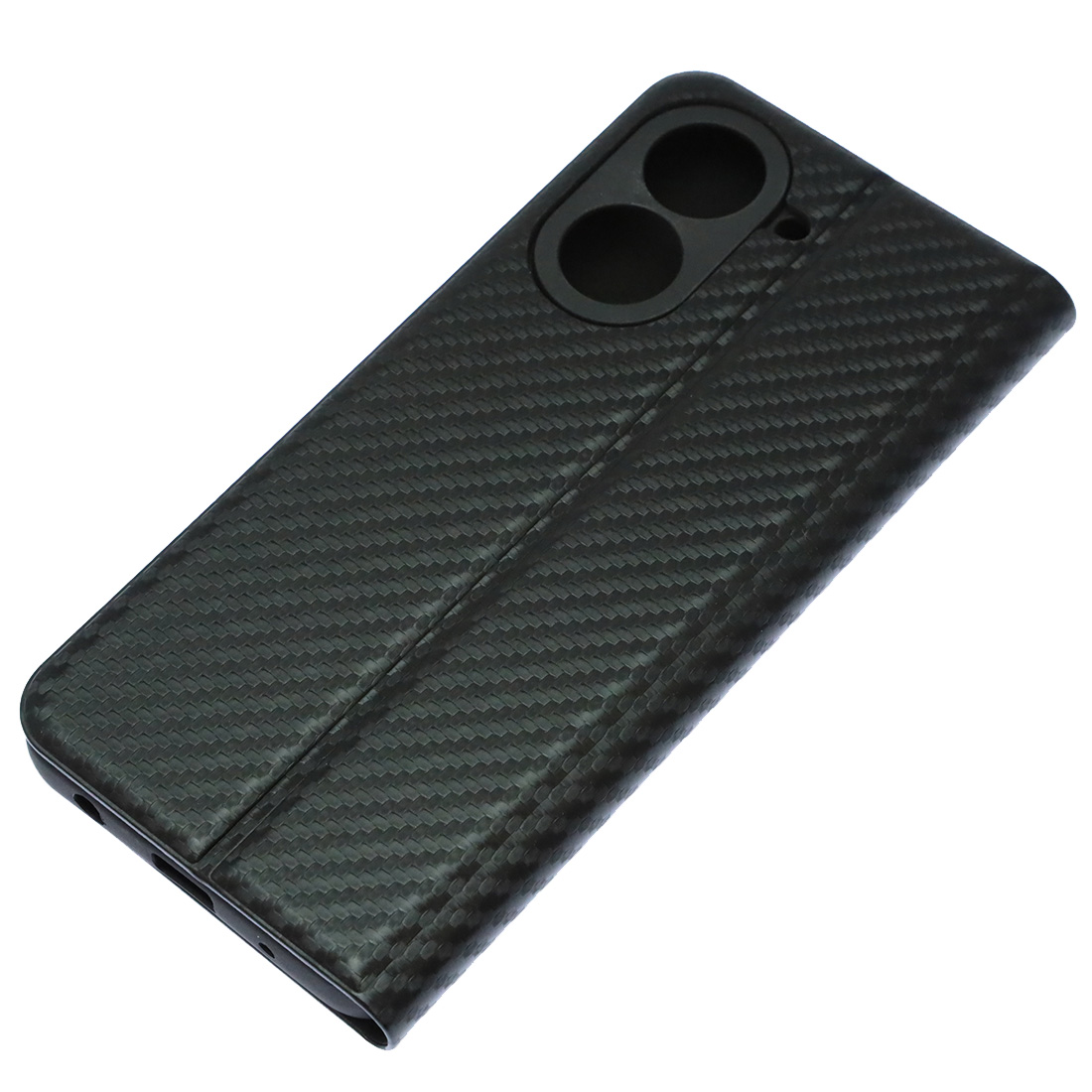 Чехол книжка CHESS для XIAOMI REDMI A5, POCO C71, текстура карбон, визитница, цвет черный