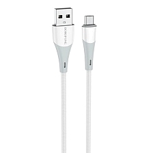 Кабель BOROFONE BX60 Superior micro USB, 2.4A, длина 1 метр, нейлон, цвет белый Кабель BOROFONE BX60 Superior micro USB, 2.4A, длина 1 метр, нейлон, цвет белый