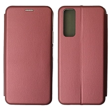 Чехол книжка STYLISH для VIVO Y31, Y53s 4G, экокожа, визитница, цвет бордовый