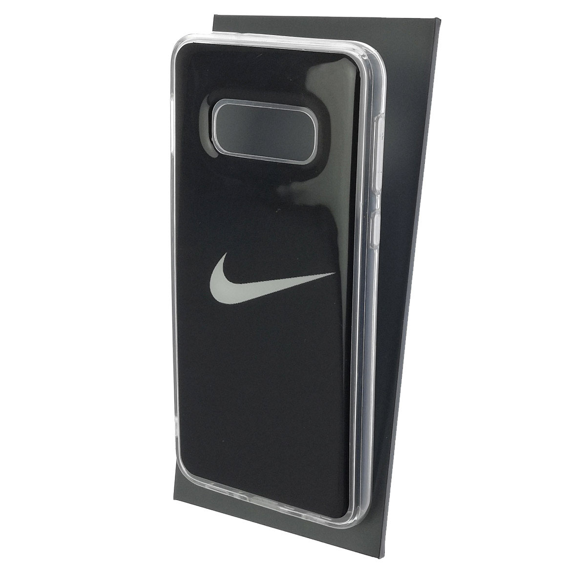 Чехол накладка для SAMSUNG Galaxy S10e (SM-G970), силикон, глянцевый, рисунок Знак Nike