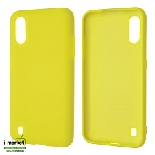 Чехол накладка Silicon Cover для SAMSUNG Galaxy M01 (SM-M015), силикон, бархат, цвет желтый