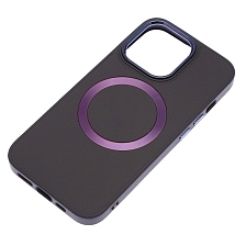 Чехол накладка с поддержкой MagSafe для APPLE iPhone 13 Pro (6.1"), силикон, пластик, цвет темно фиолетовый Чехол накладка с поддержкой MagSafe для APPLE iPhone 13 Pro (6.1"), силикон, пластик, цвет темно фиолетовый