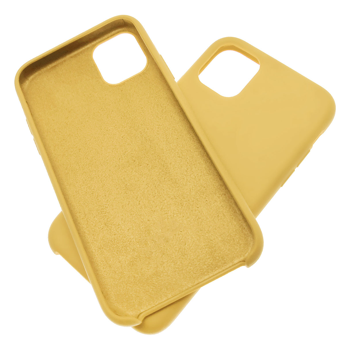 Чехол накладка Silicon Case для APPLE iPhone 11 Pro, силикон, бархат, цвет канареечный желтый.