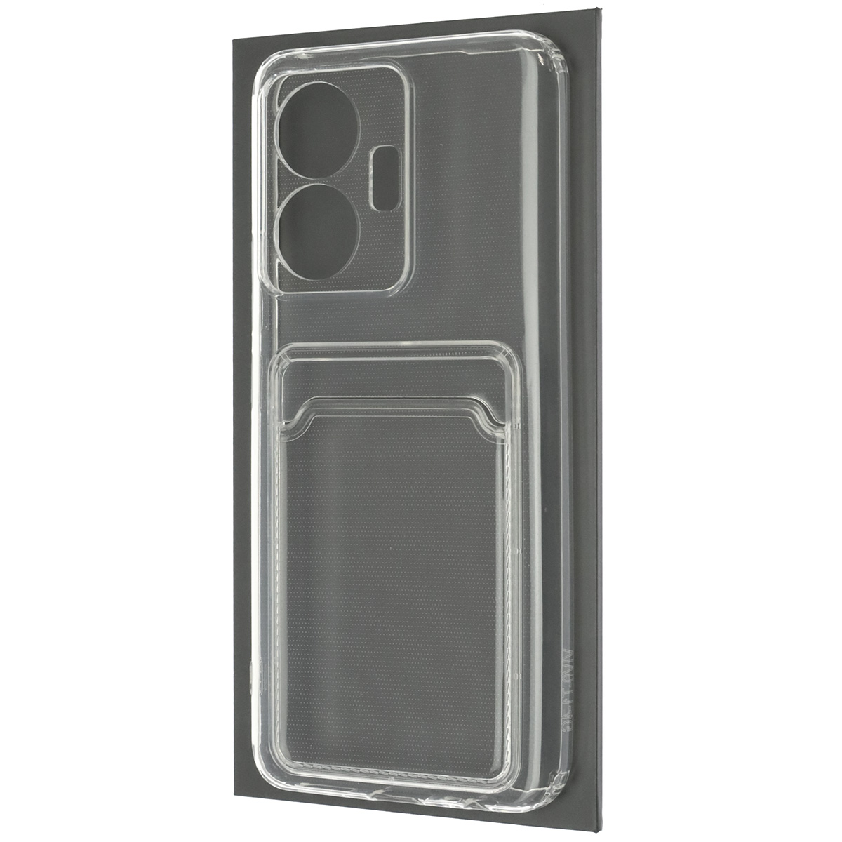 Чехол накладка CARD CASE для VIVO T1, силикон, отдел для карт, цвет прозрачный Чехол накладка CARD CASE для VIVO T1, силикон, отдел для карт, цвет прозрачный