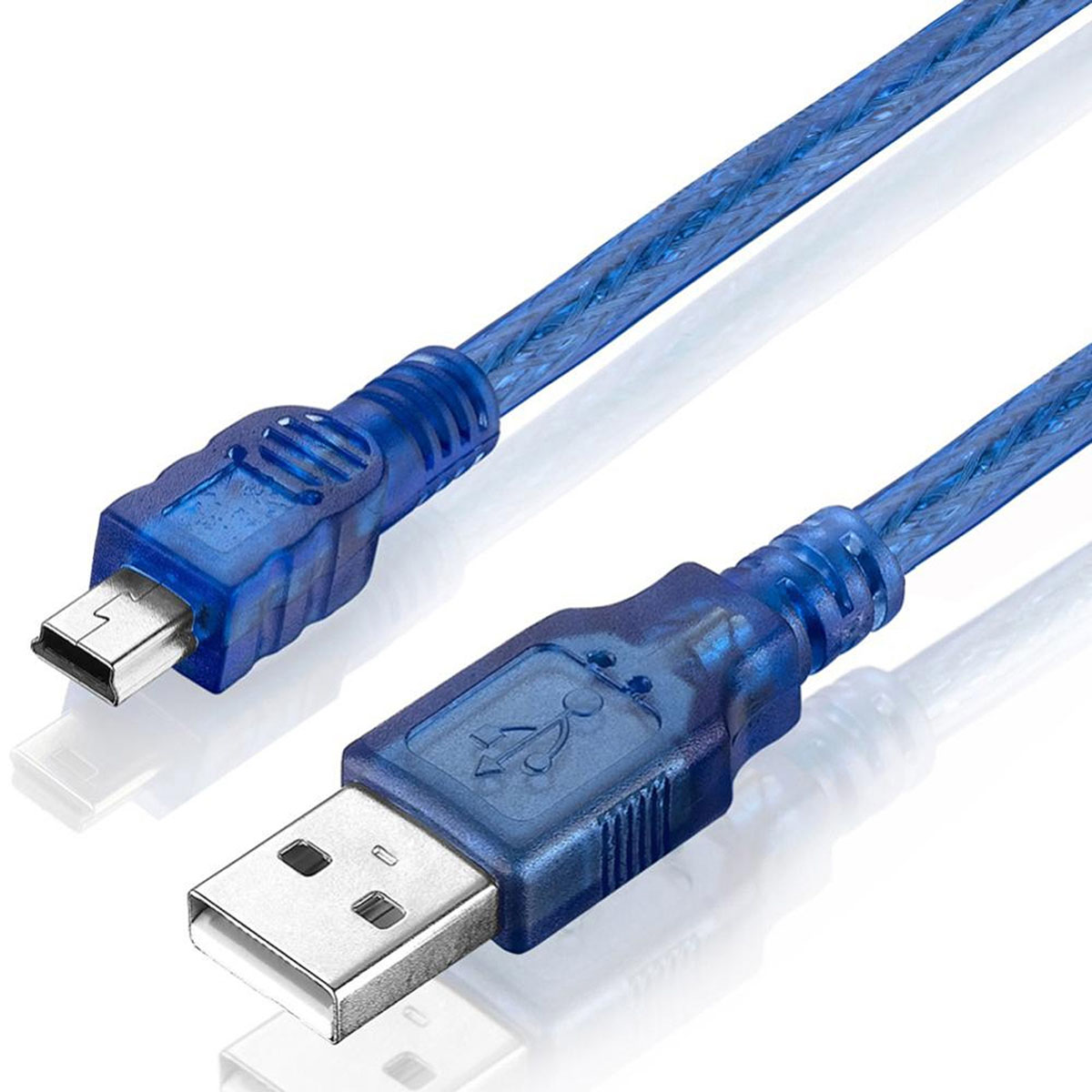 Кабель Mini USB D10 V3, длина 1.5 метра, цвет синий.